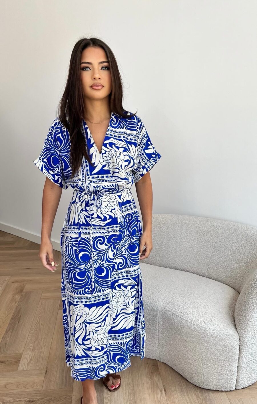 Kreta wrap dress - blue