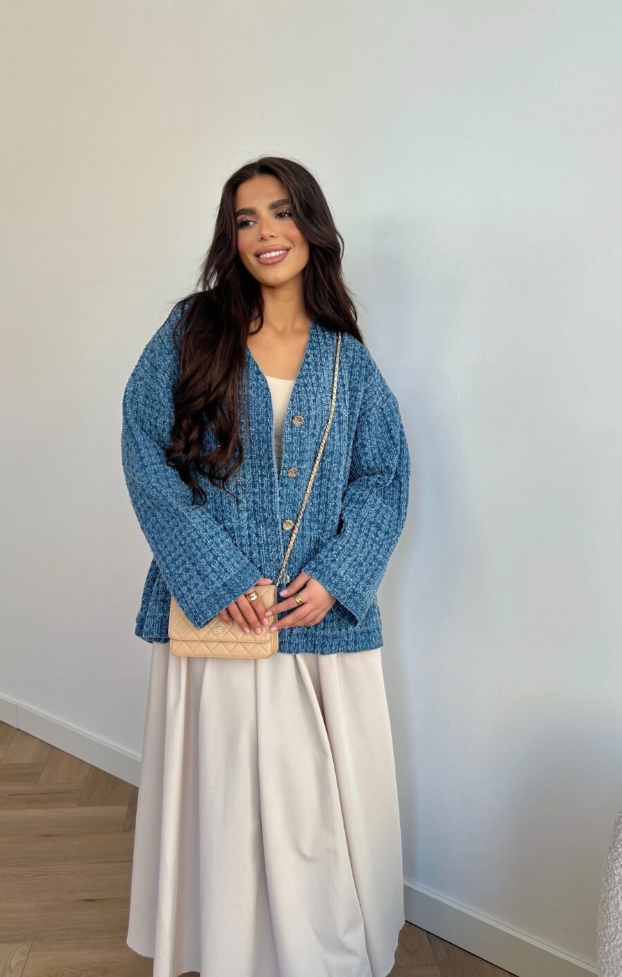 Blue jacket gold buttons