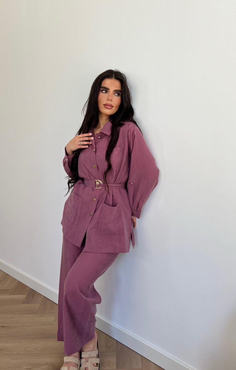 Adorafleur summer co-ord set burgundy