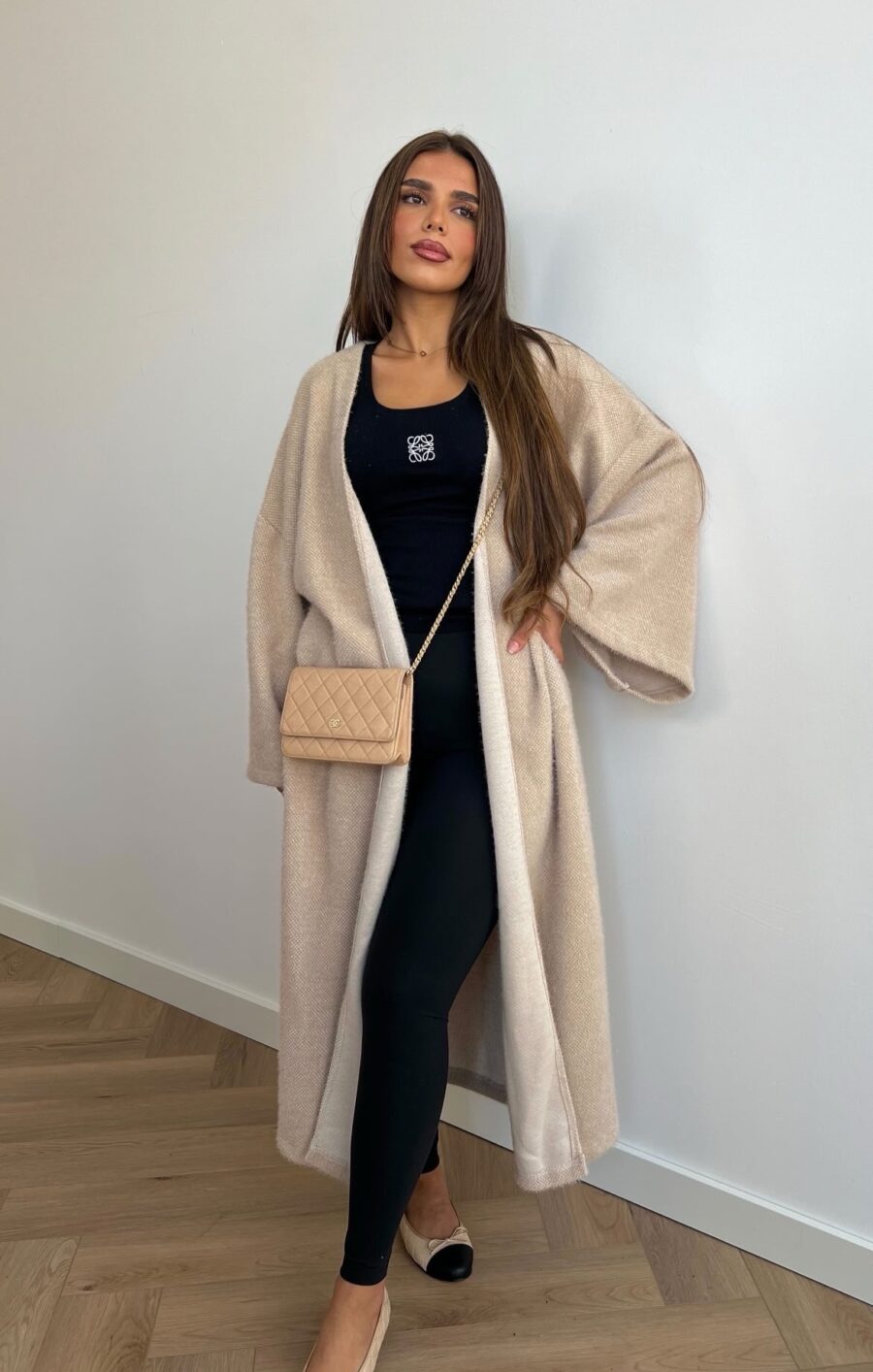 Soft oversized kimono beige