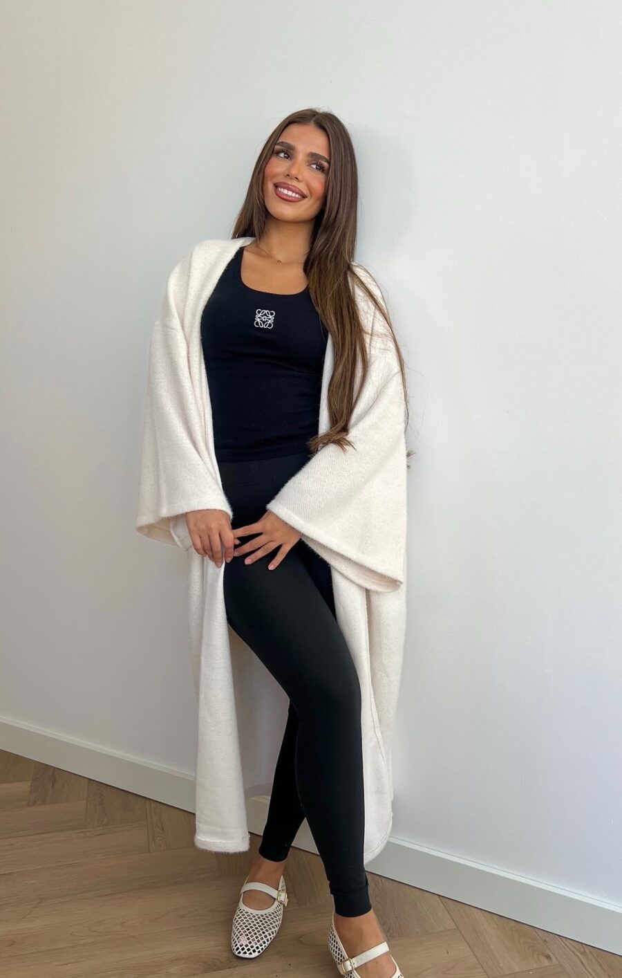 Soft oversized kimono cream