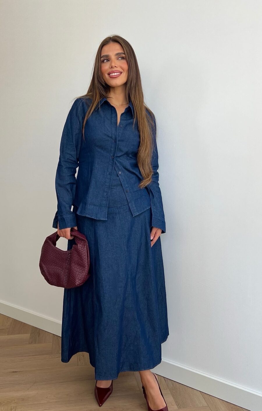 Denim skirt set