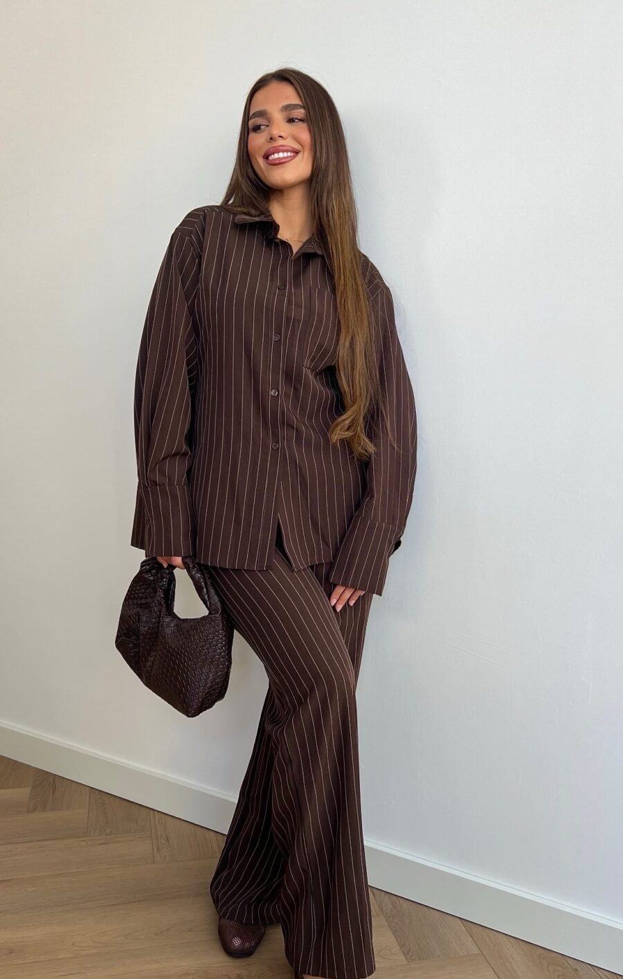 Striped co-ord set chocolate