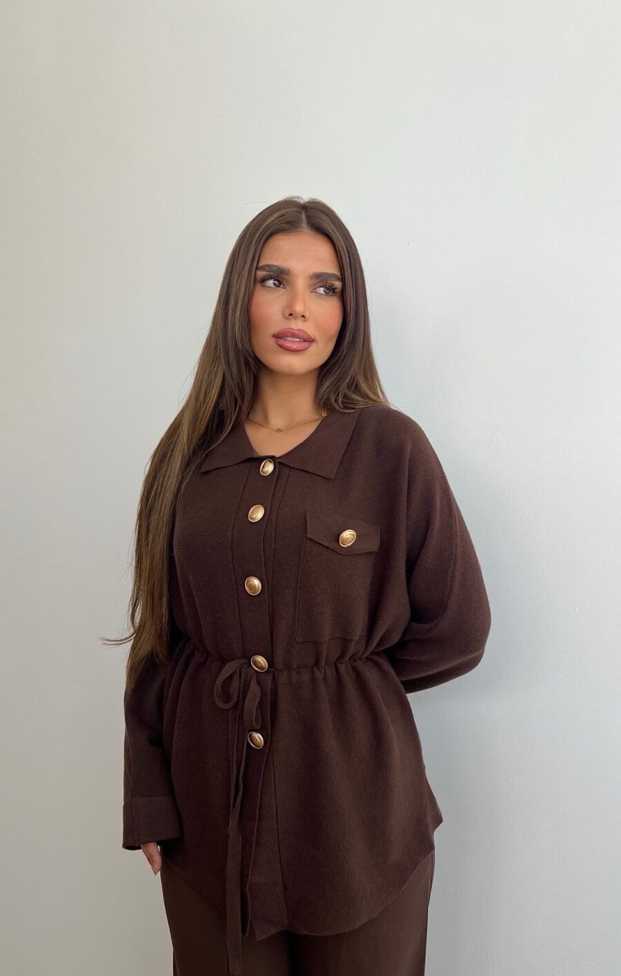Fitted cardigan chocolate
