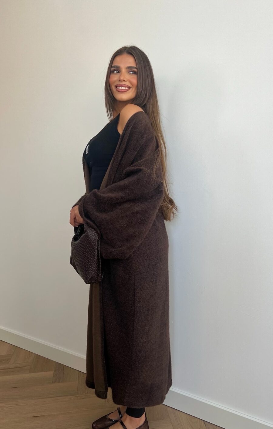 Soft oversized kimono chocolate