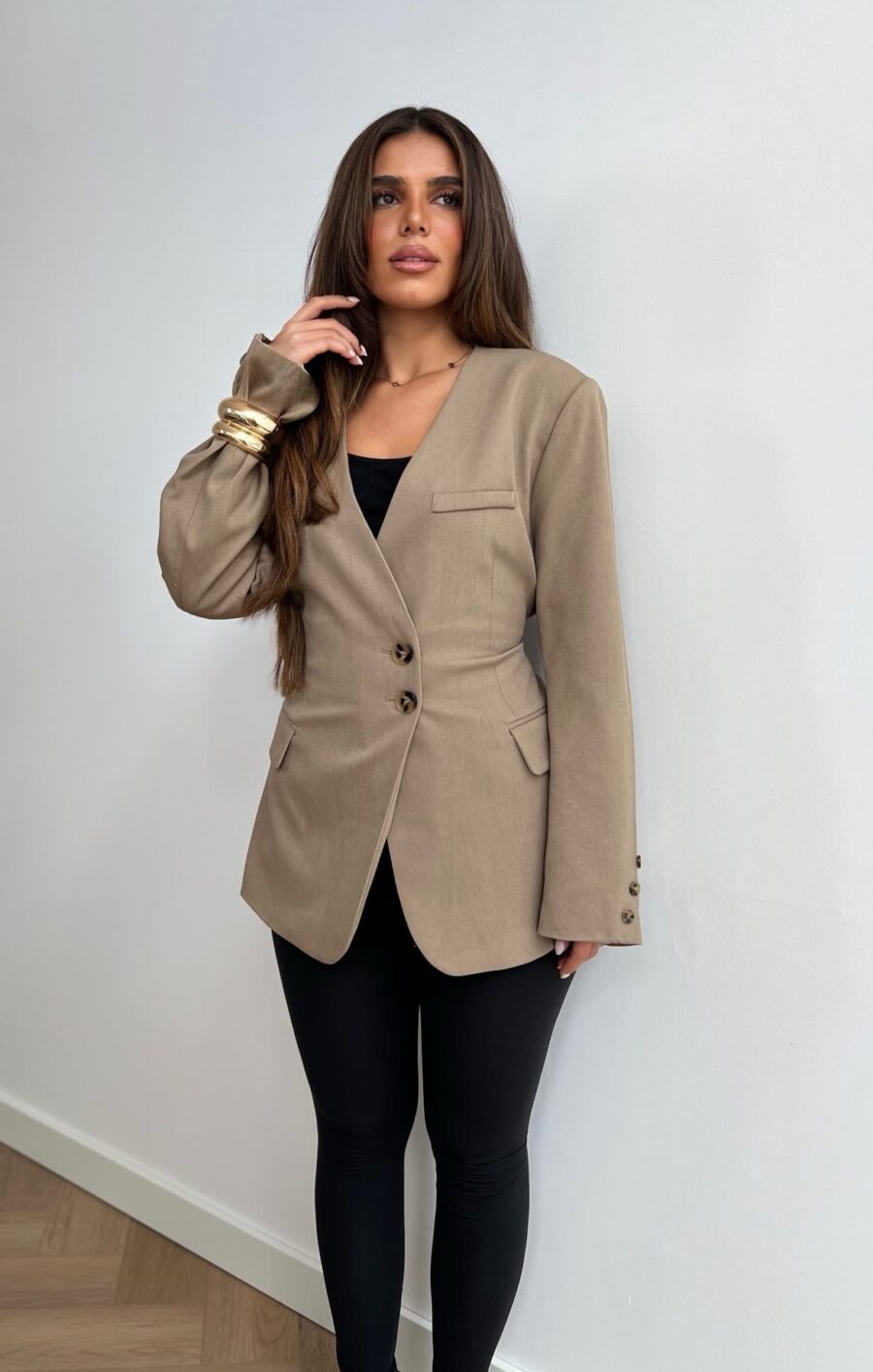 Fitted blazer taupe