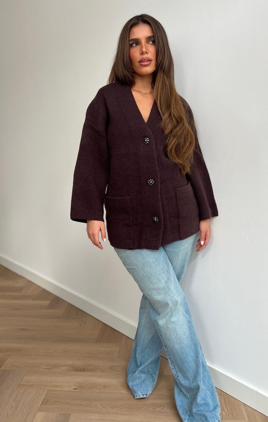 Stay cosy cardigan brown