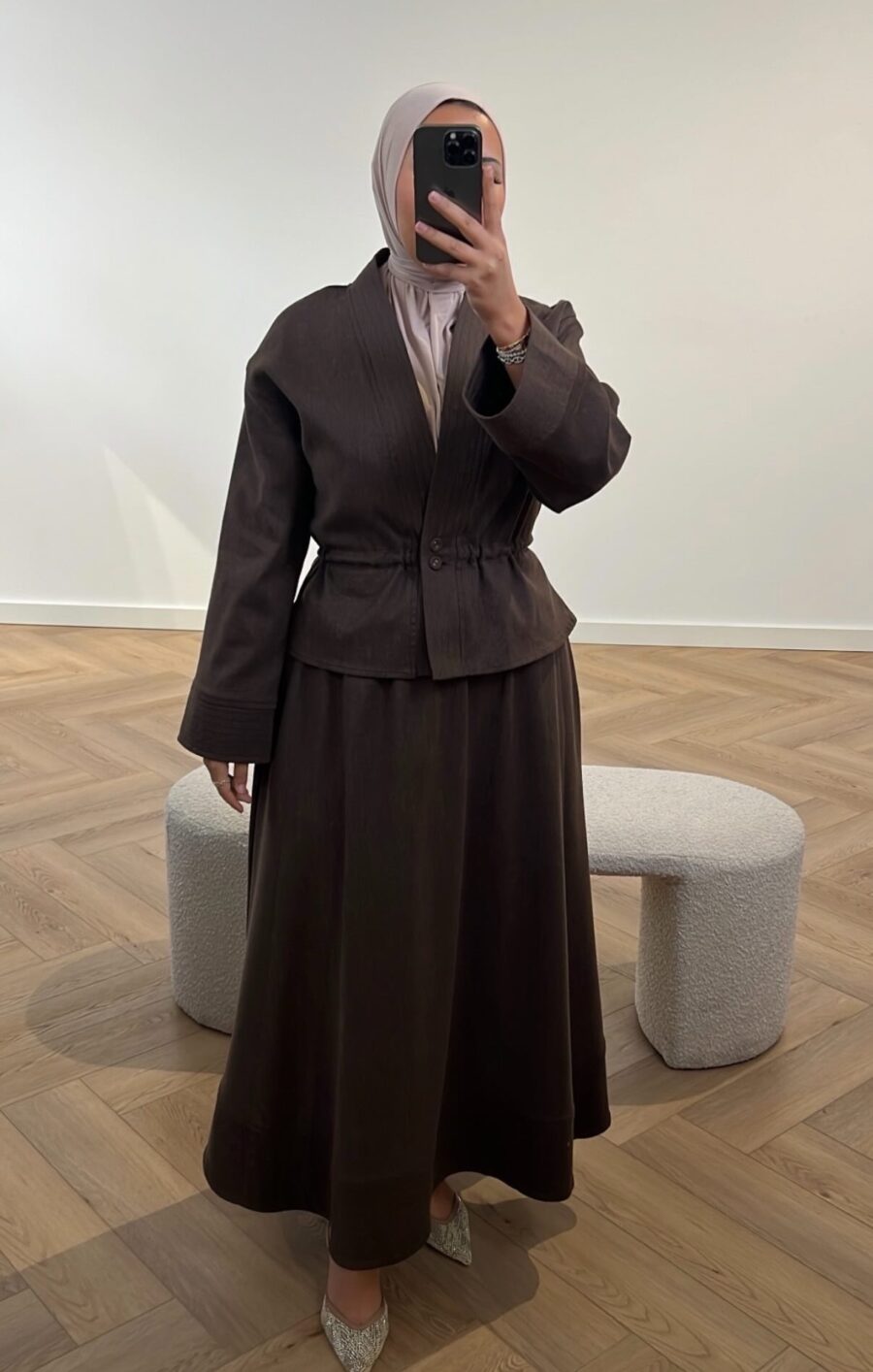 Adorafleur skirt set darkbrown