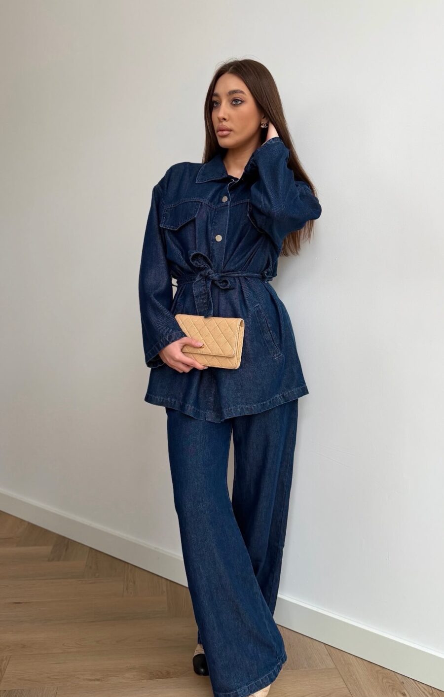 Tencel denim set blue