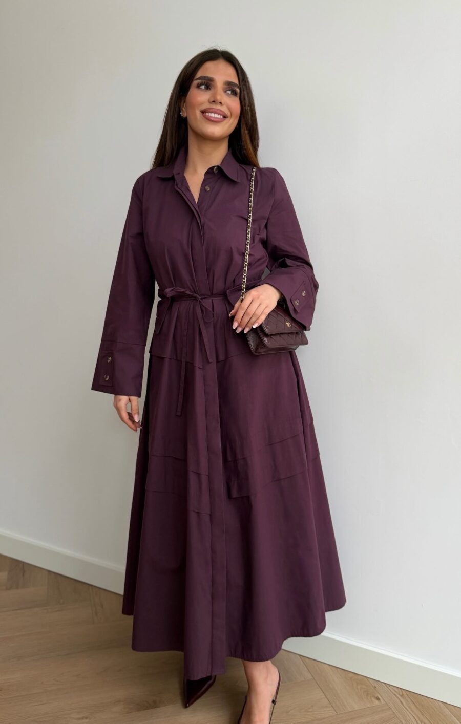 Popeline dress burgundy