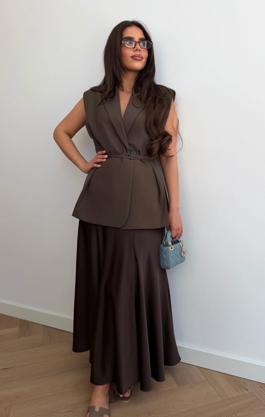 Fitted gilet chocolate