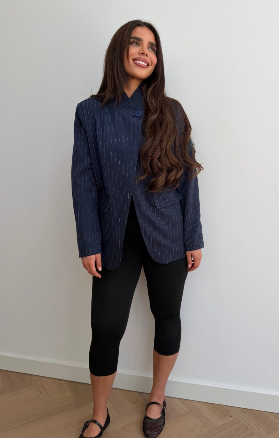 Striped blazer navy