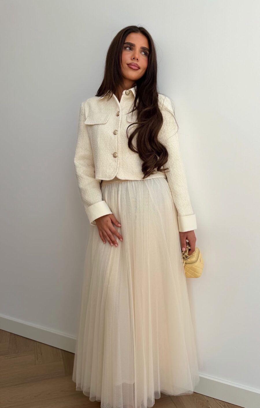 Tulle skirt beige