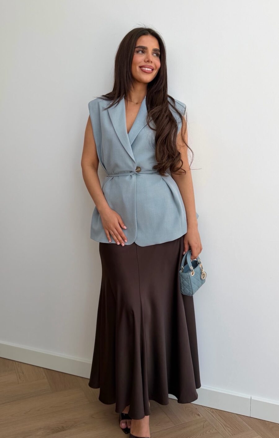 Fitted gilet babyblue