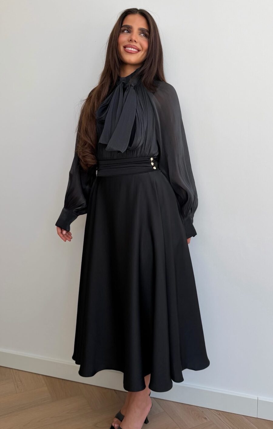Chiffon silk blouse black