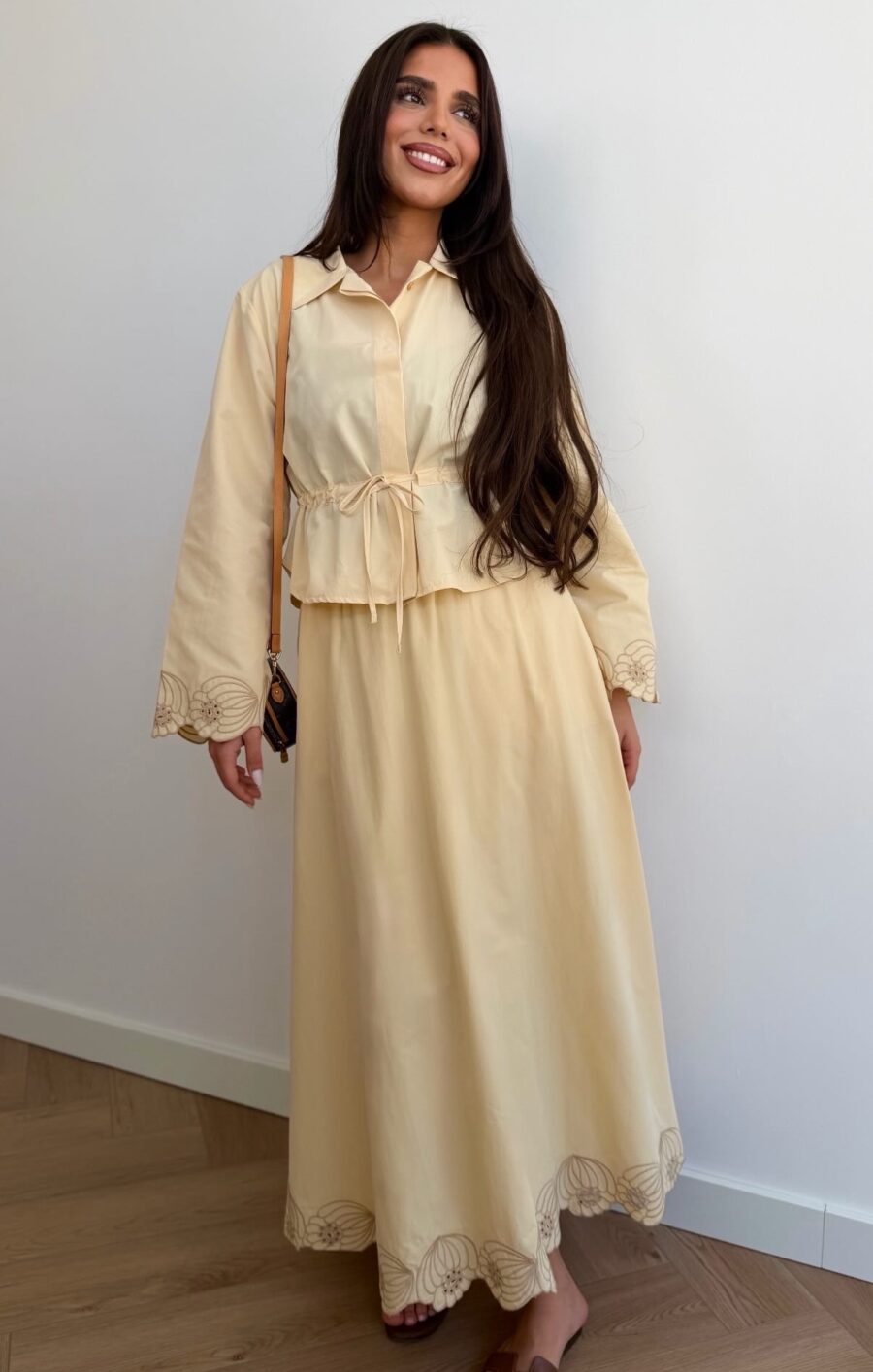 Muse soft popeline skirt set butteryellow