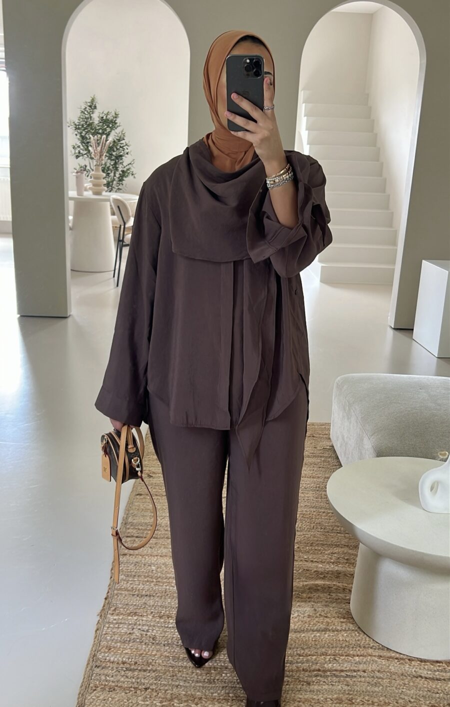 Draped set brown
