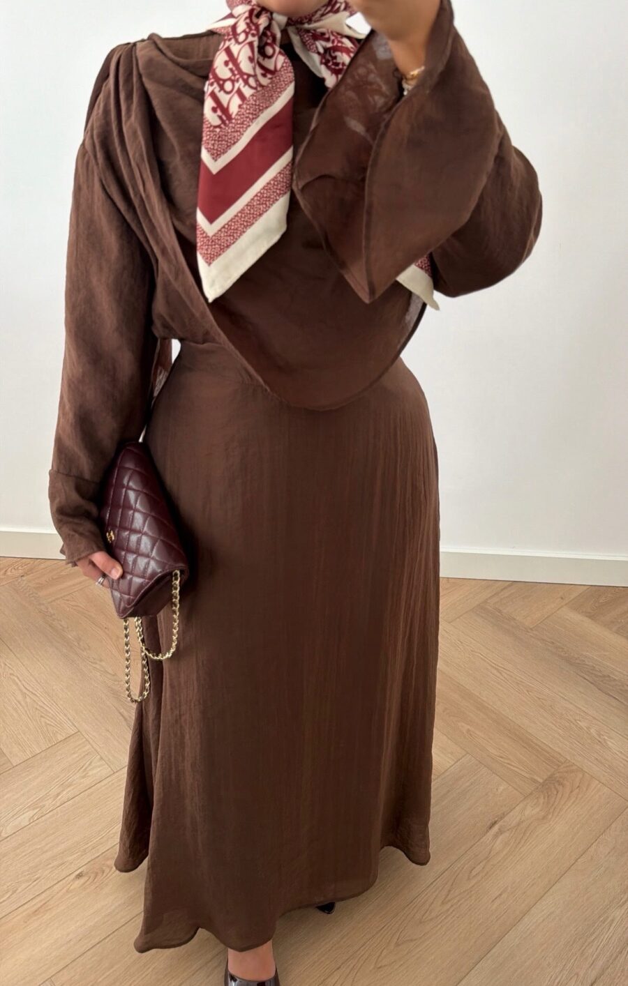 Cape skirt set brown