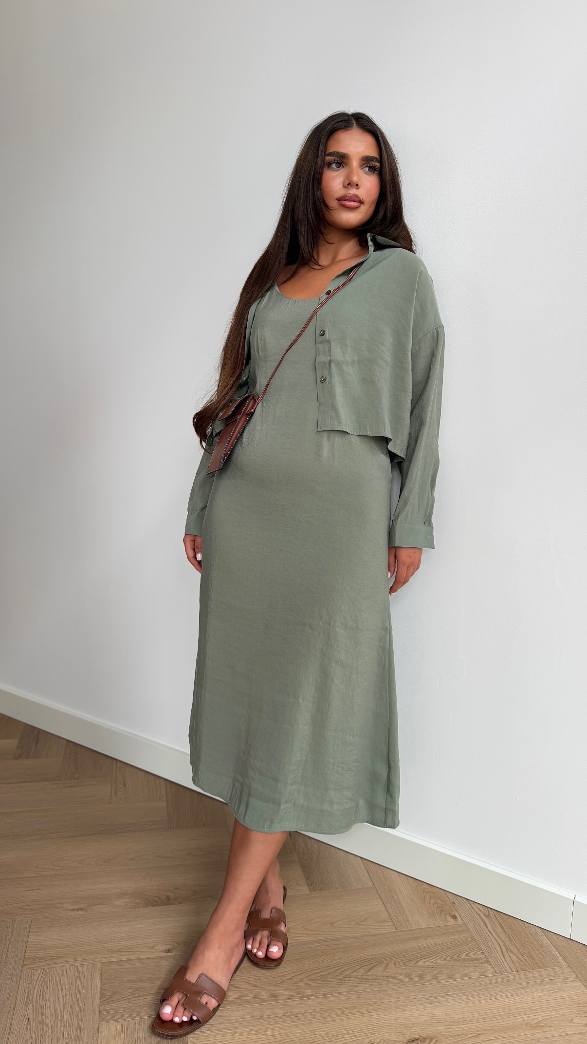 Dress matching top green