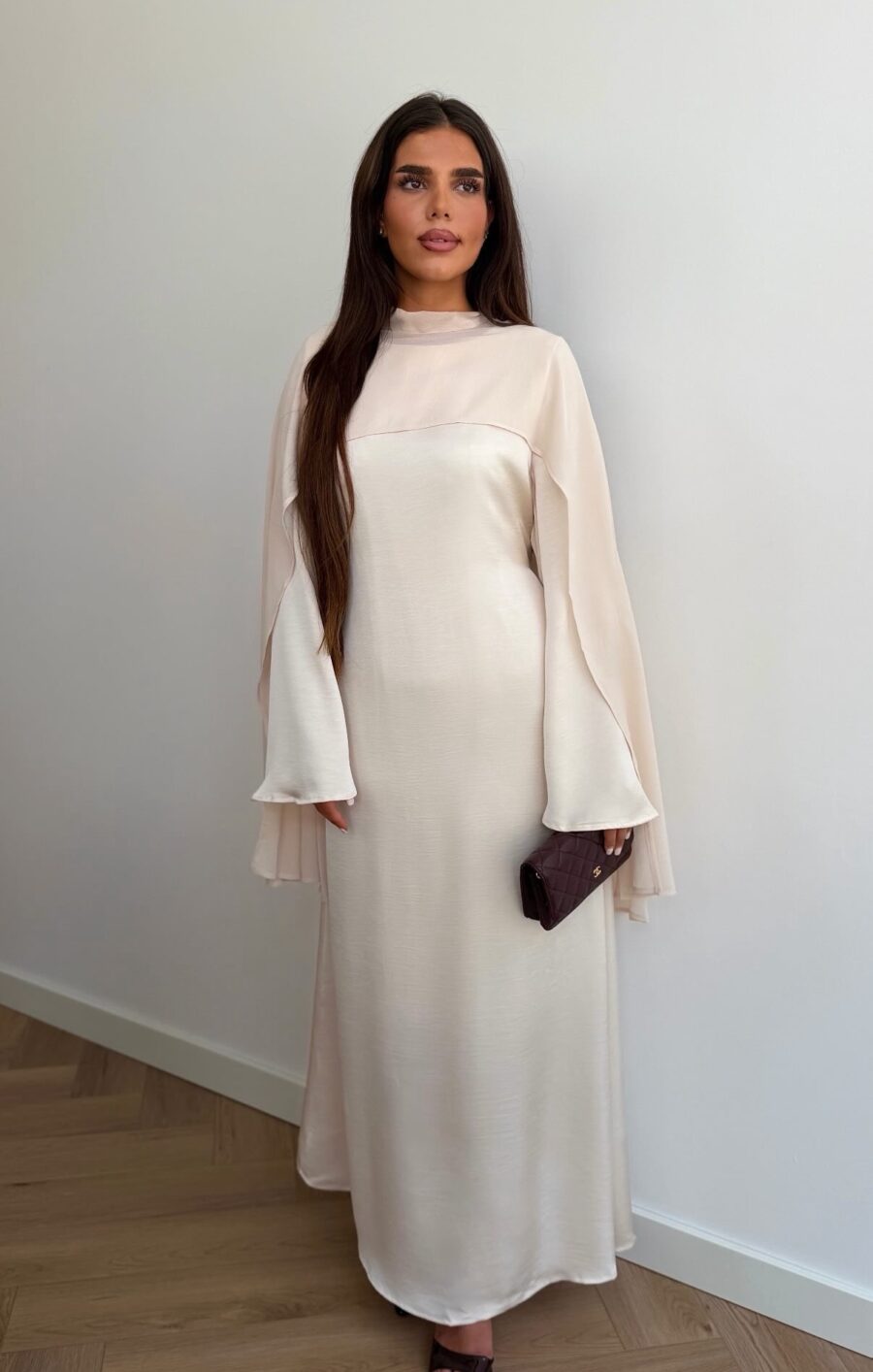 Poncho dress cream