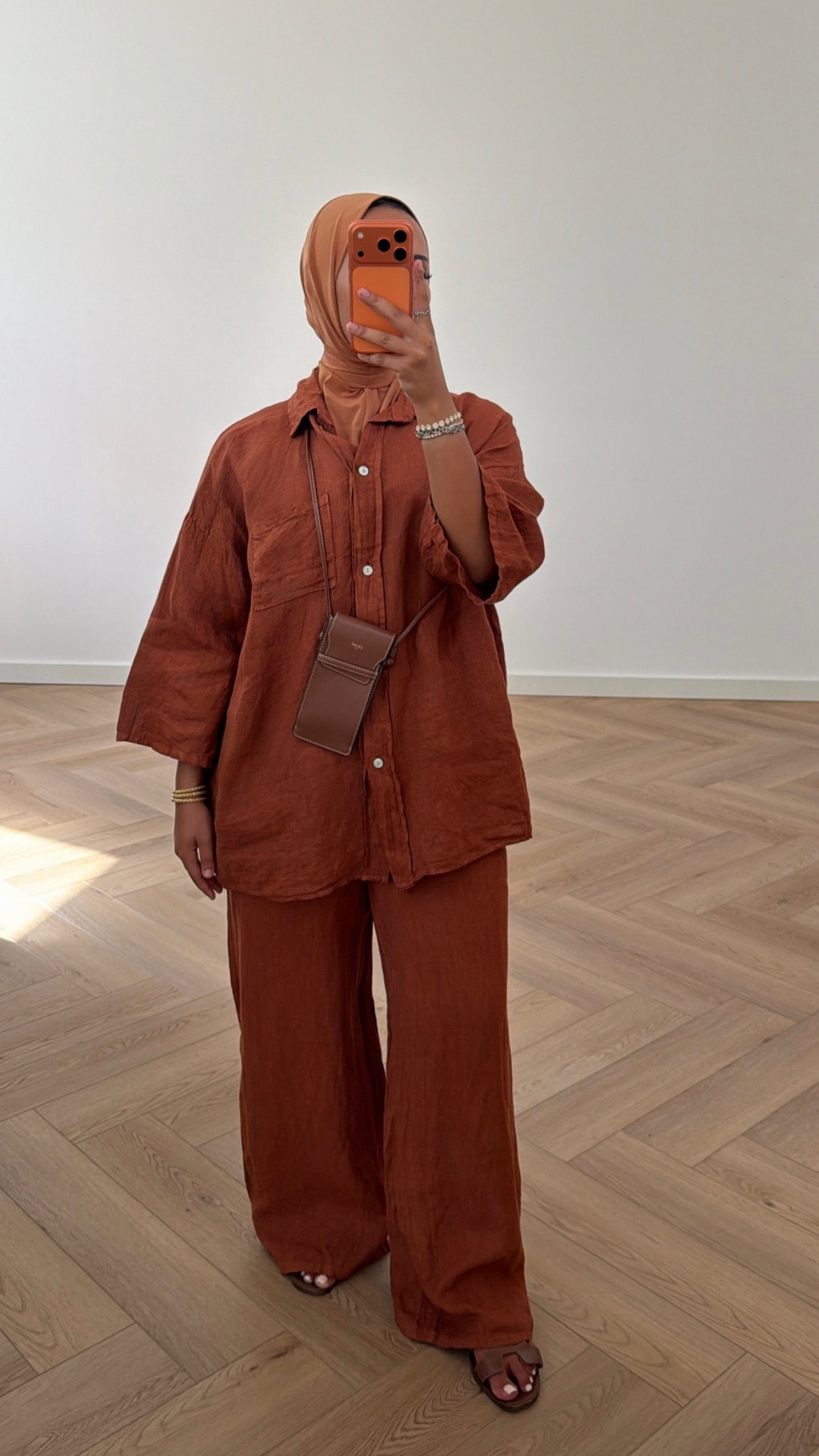 Linnen set terracotta