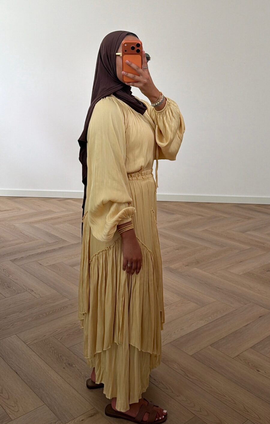 Fringe skirt set yellow
